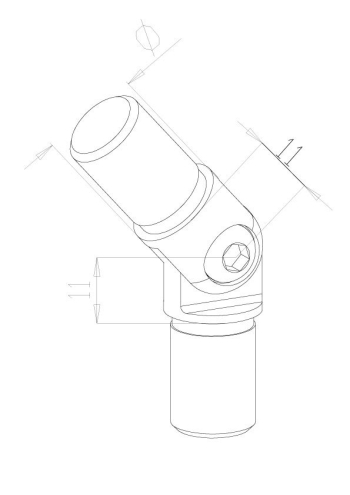 Adjustable elbows - Model 0640 - 16Ø Tube CAD Drawing